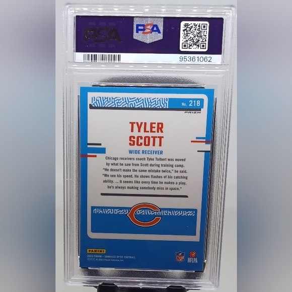 2023 DONRUSS OPTIC TYLER SCOTT GREEN VELOCITY #218 PSA 10 - Picture 2 of 2